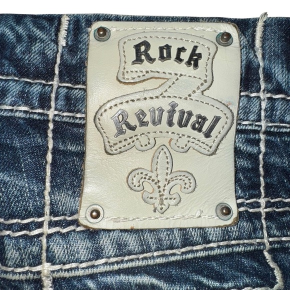 Rock Revival Men’s Benjamin Relaxed Straight Distressed Jeans 39”x31” - Picture 6 of 16